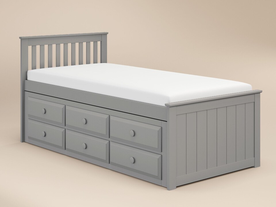 image 1 of Flair Montana Captain's Bed with Drawers & Trundle Grey