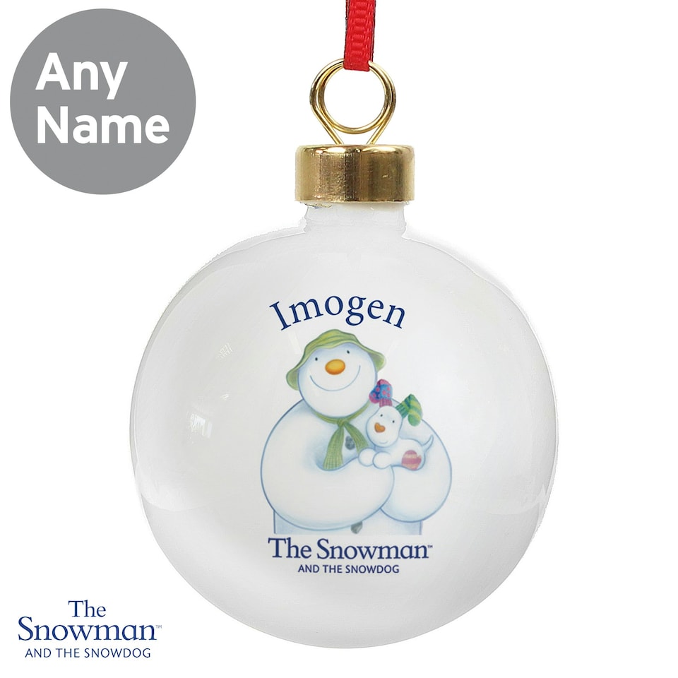 image 1 of Personalised The Snowman and the Snowdog Bauble