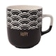 image 1 of Monochrome Black & White Mugs 370ml | Black | Happy | 370ml | 1