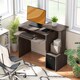 image 1 of HOMCOM Computer Desk with Sliding Keyboard Tray Storage Drawer Shelf Home Office Workstation Grey