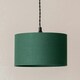 image 1 of ValueLights Reni Forest Green Drum Shade 3 Drop Bar Matte Black Diner Ceiling Pendant Light Black