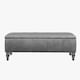 image 1 of Lisbon Plain 150cm Ottoman Storage Bench - Plush Velvet Shoe Bench - Grey Upholstery Footstool with Storage