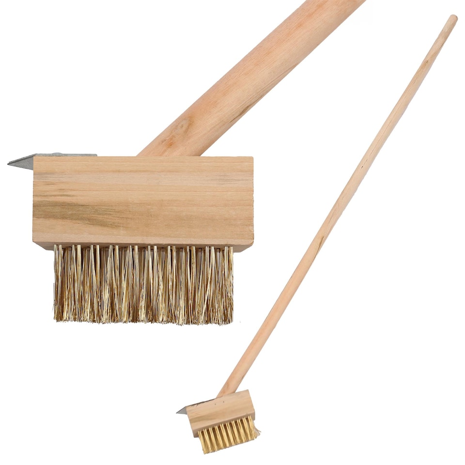 image 1 of Harbour Housewares Wooden Long Handle Weed Brush - 120cm