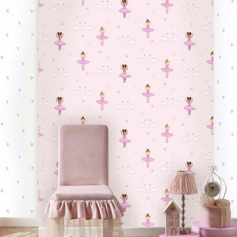 image 1 of Holden Décor Ballerina Wallpaper - Pink - 32.8ft x 21in Pink