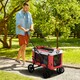 image 2 of PawHut Foldable Pet Stroller w/ Detachable Carrier, Soft Padding - Red