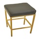 image 3 of Interiors by Premier Baina Dark Grey Pu And Gold Finish Bar Stool