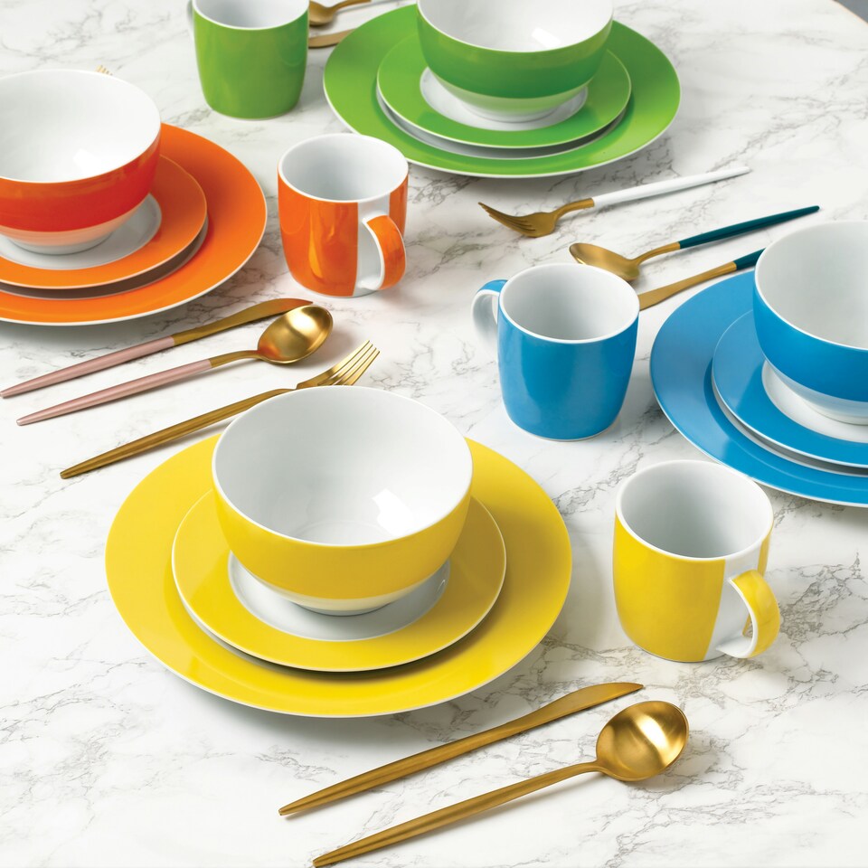 image 1 of 24pc Colour Band Dinner Set