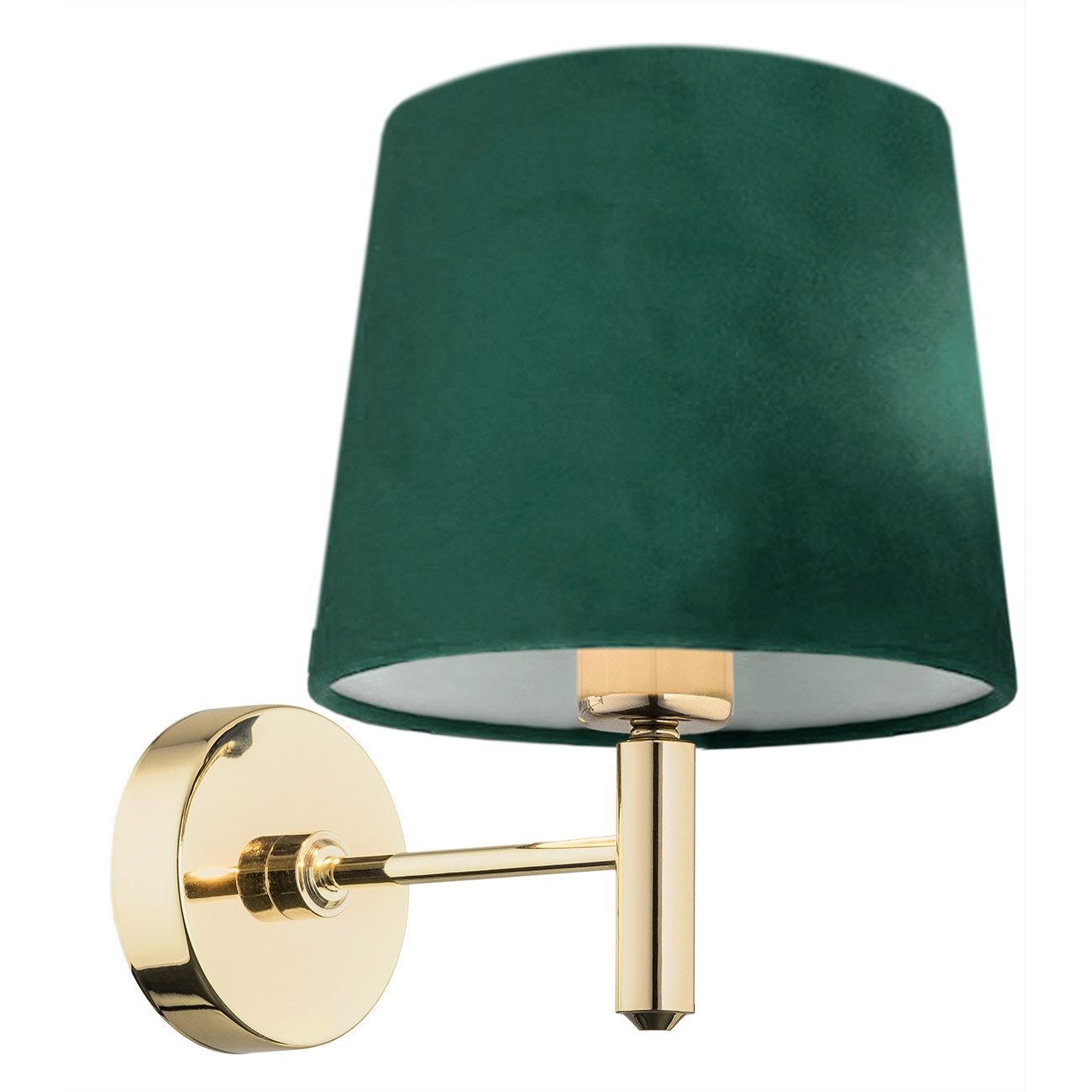 Ponte Plus Wall Lamp With Shade Green, Dark Brass Steel