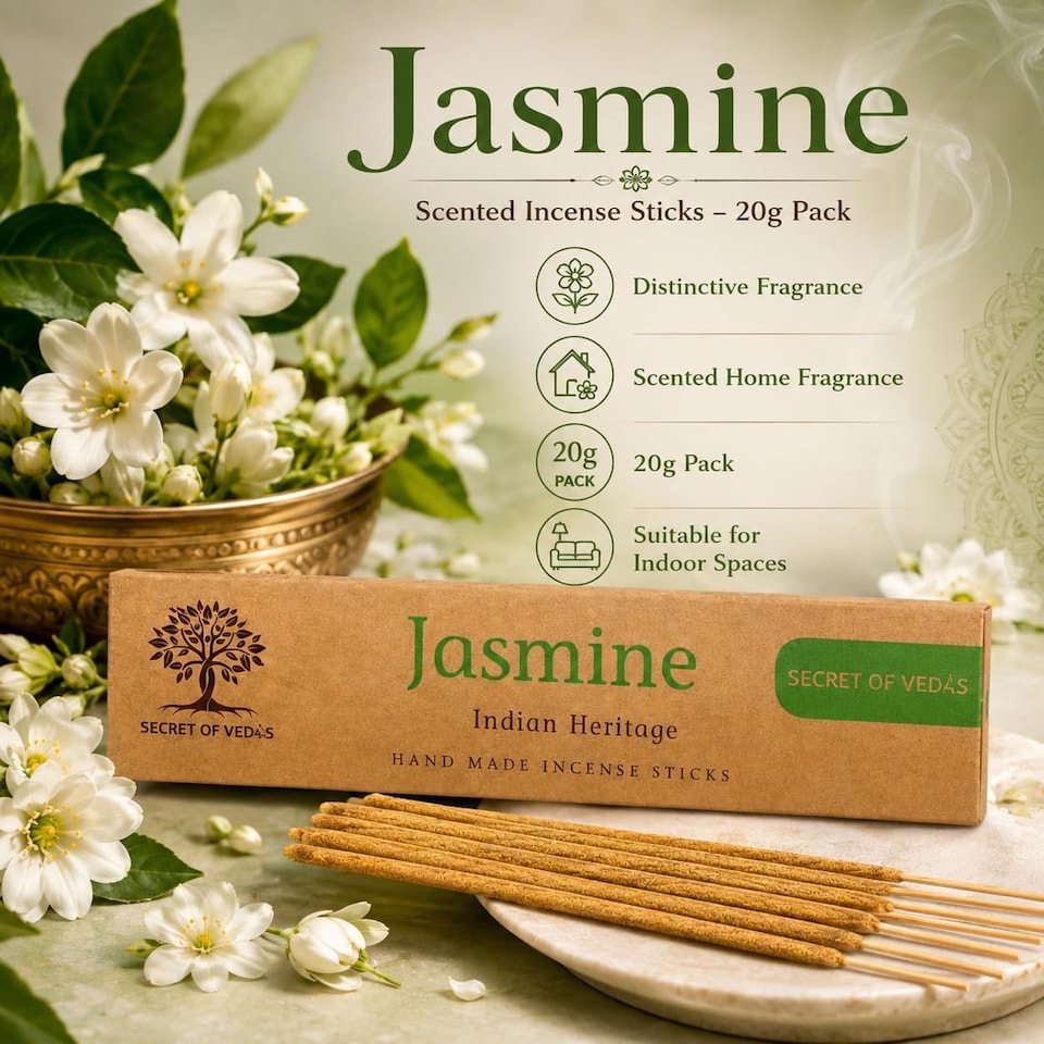image 1 of Jasmine Incense Sticks 20g Pack of 1 – Scented Home Fragrance Agarbatti
