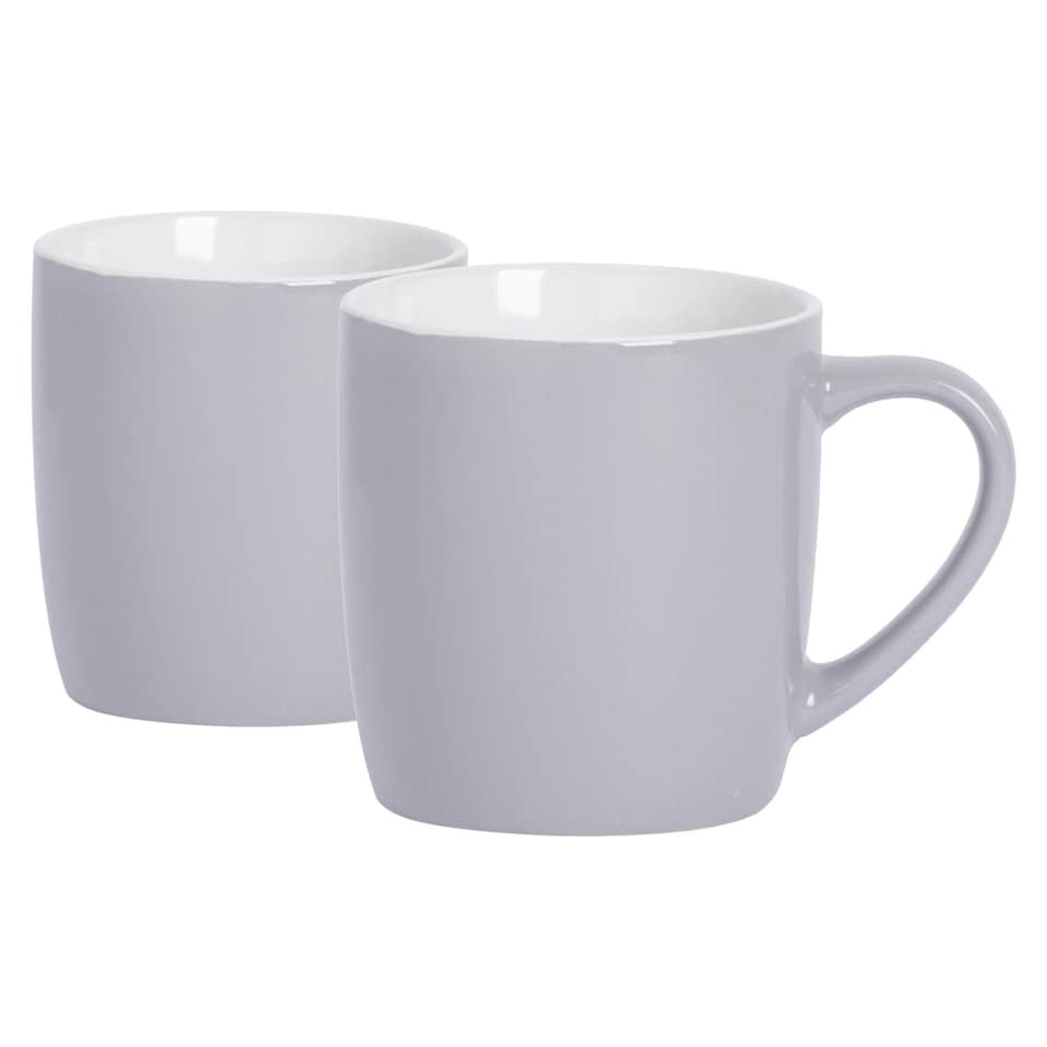 image 1 of Argon Tableware Coloured Coffee Mugs - 350ml - Grey - Pack of 2 | Grey | Grey | 2