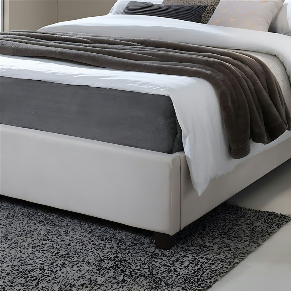 image 1 of Cream Fabric Ottoman Bed Frame - King Size 5ft (166cm)