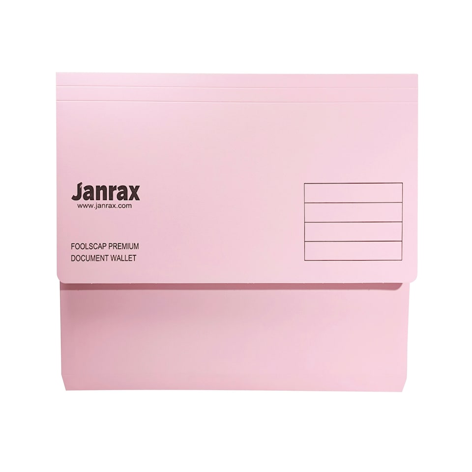 image 1 of Pack of 10 Pink Card Premium Foolscap Document Wallets