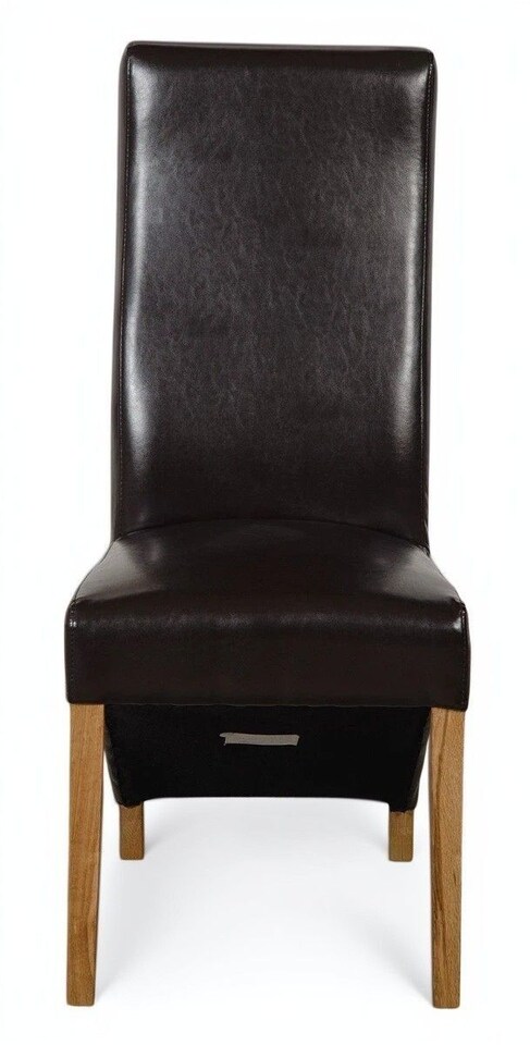 image 1 of Lola Leather Dining Chairs for Dining Room or Kitchen | Brown | Brown