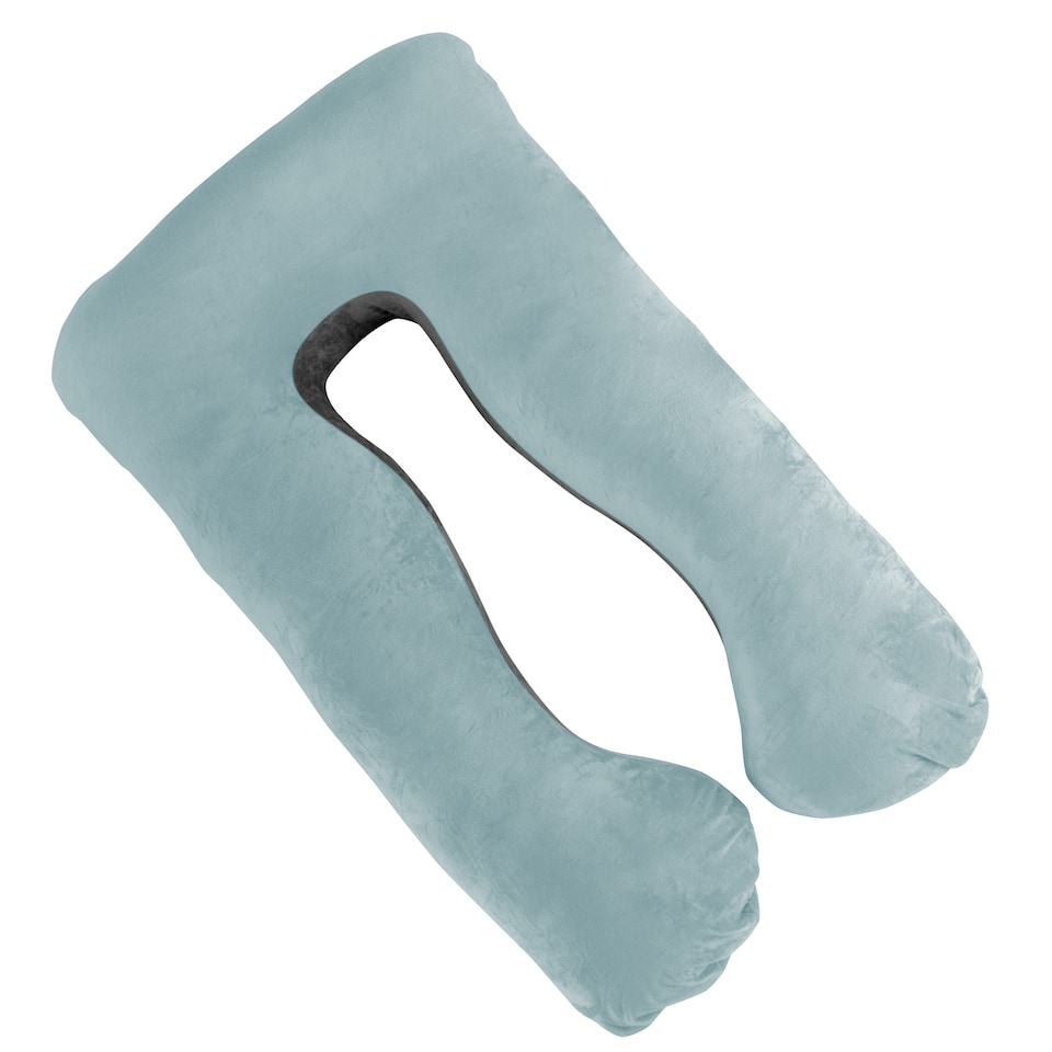 image 1 of Aamira U-Shaped Pregnancy Pillow Memory Foam Maternity Nursing Support Cushion Blue & Grey | Blue | Blue | One Size | 1
