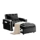 image 1 of 3-in-1 Convertible Black Sofa Bed Sleeper Chair with Adjustable Backrest, USB Charging & Cup Holder for Small Spaces Black