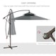image 3 of Outsunny 2.7m Garden Banana Parasol Cantilever Umbrella with Crank Handle, Double Tier Canopy and Cross Base for Outdoor, Hanging Sun Shade, Dark Grey