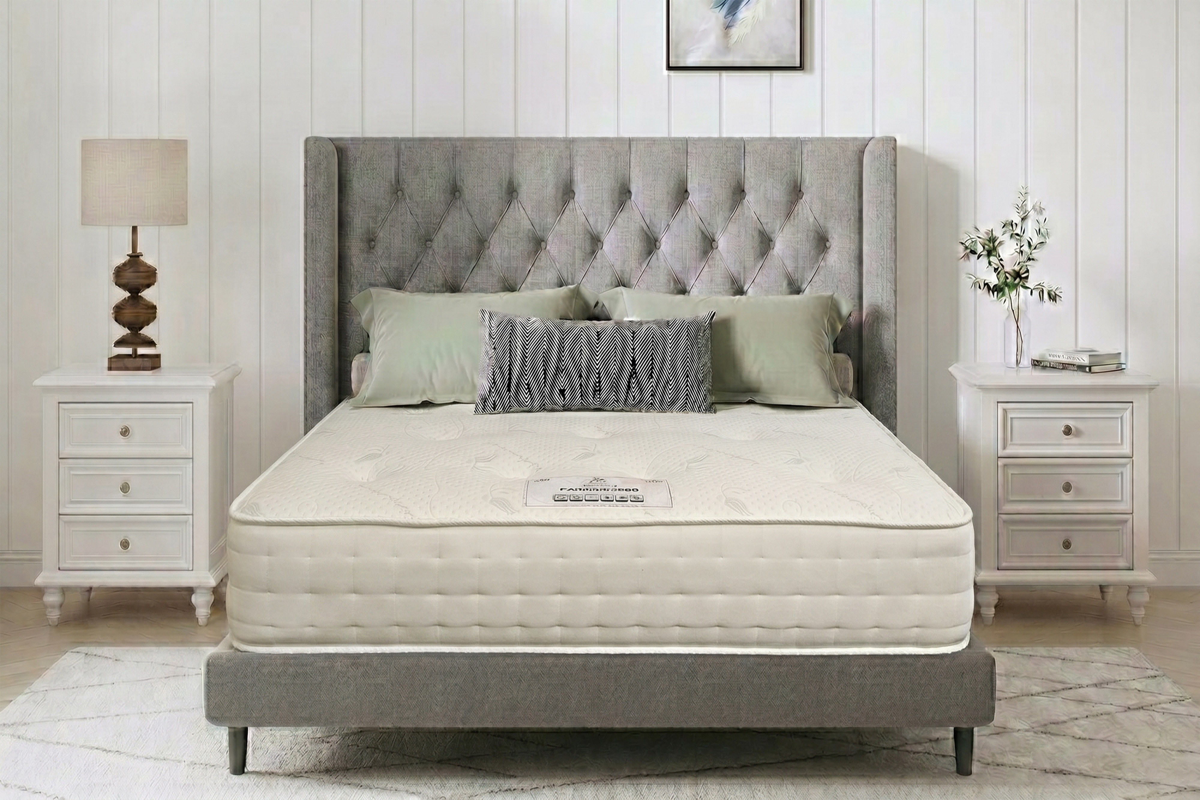 Cashmere 2000 Silk Pocket Spring Medium Firm Natural Mattress With Edge Support