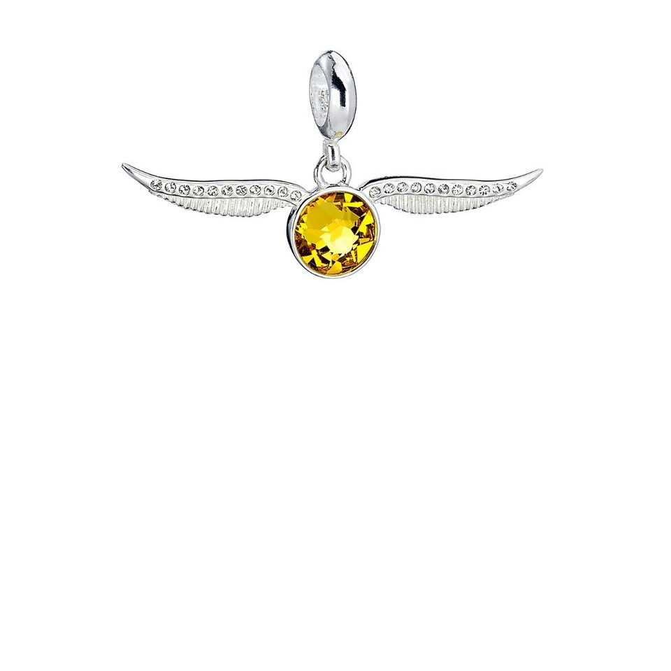 image 1 of Harry Potter Sterling Silver Golden Snitch slider charm with Crystal Elements BHPSC004-SC