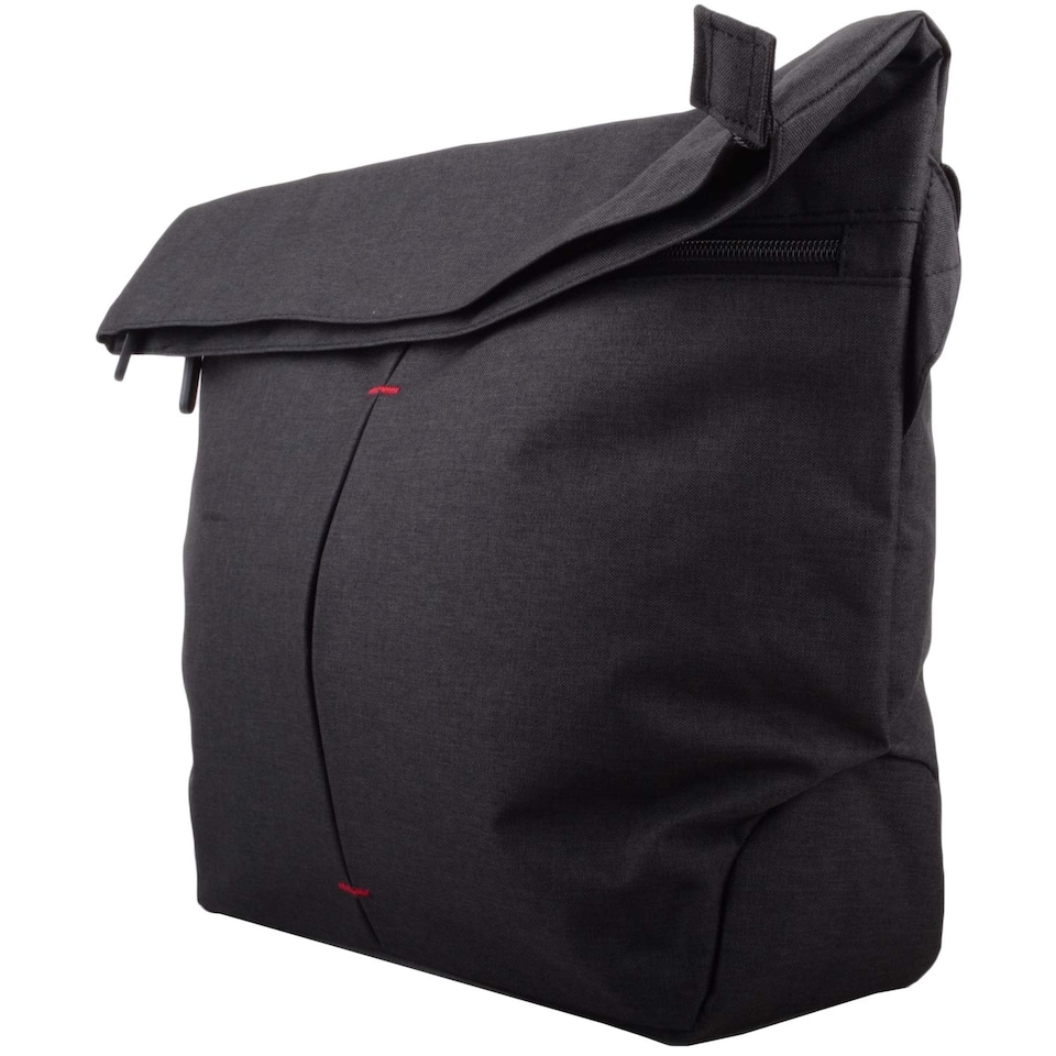 image 1 of Lorenz Large Modern Look Work School Cross Body / Shoulder / Messenger Bag Inner Tablet Sleeve | Black | Black
