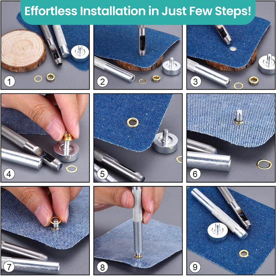 image 1 of 14/15mm Eyelet Grommet Fixing Tool Set for Banners & Shoes