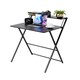 image 1 of DMD 2-Tier Shelf FlexiDesk Folding Desk - Already Assembled Black