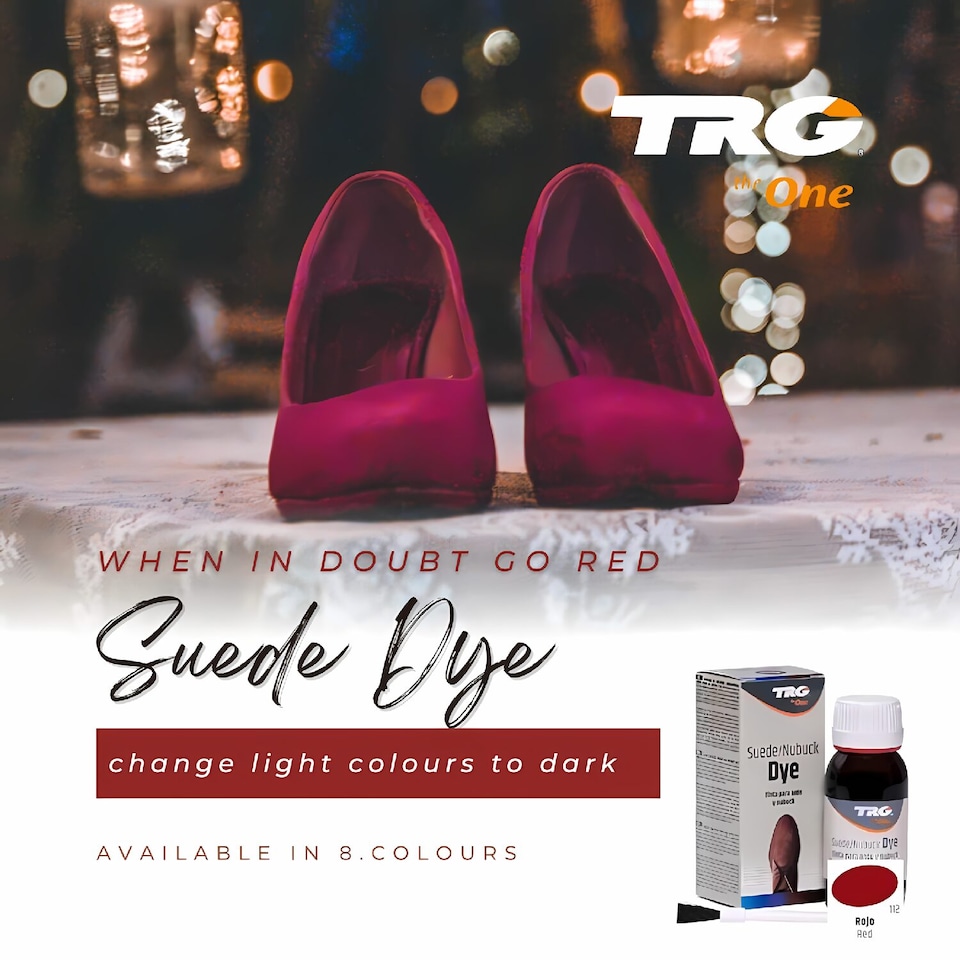 image 1 of TRG Suede Shoe Dye - Specialised Recolouring for Shoes and Boots 50ml | Black | Black