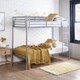 image 1 of Single Metal Bunk Bed With 1 x Hybrid Mattress Twin Sleeper Silver Double Bunk