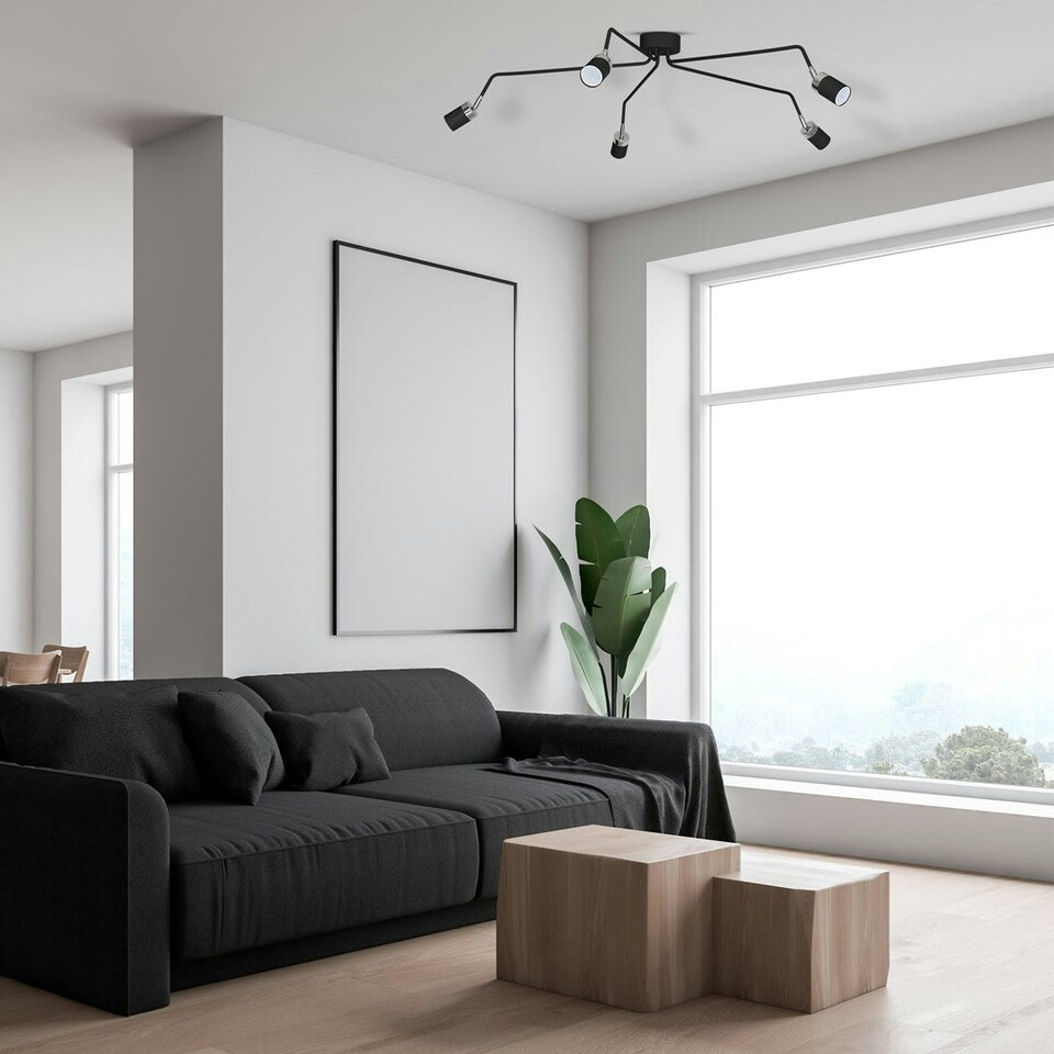 image 1 of Milagro Ceiling Lamp Joker Black 5XGU10