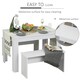 image 5 of HOMCOM 3 Pcs Modern Dining Table Set with Table 2 Bench Seats Compact