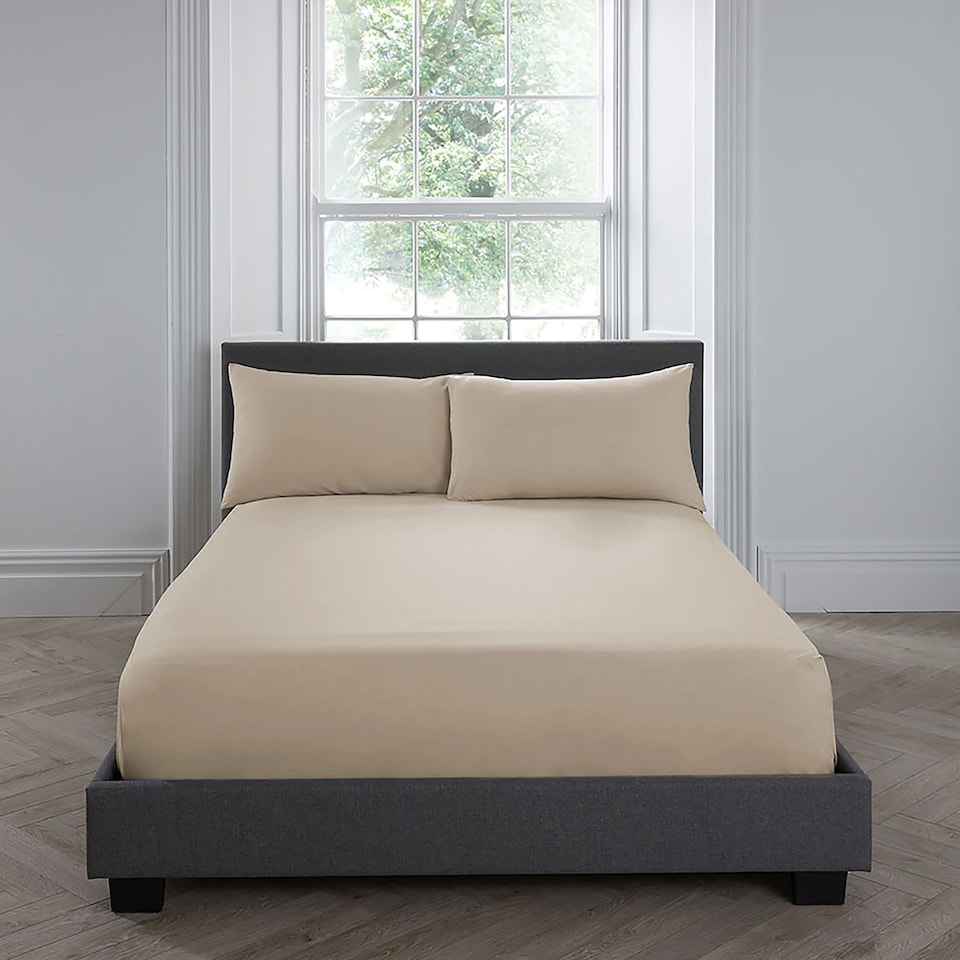 image 1 of Serene Plain Dye Pair of Housewife Pillowcases Natural
