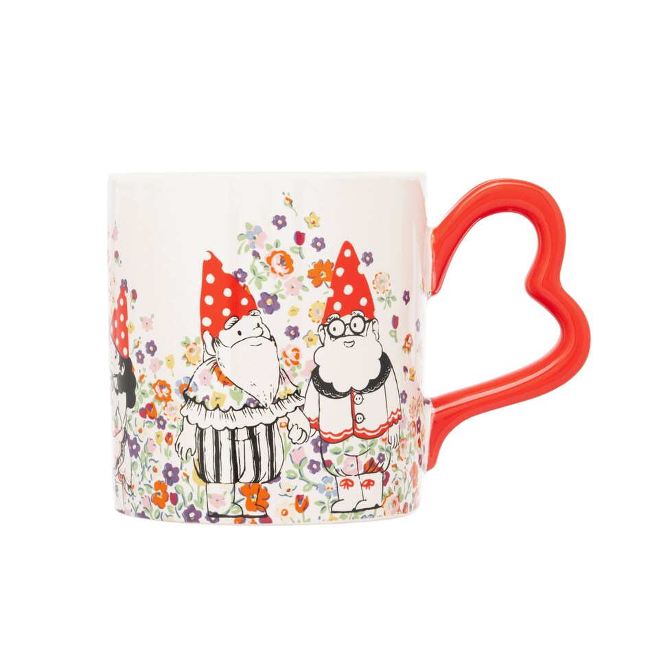 Mug: 1 x 275m Cath Kidston Gallery Table, Gnomes Heart Handle Mug, Ceramic