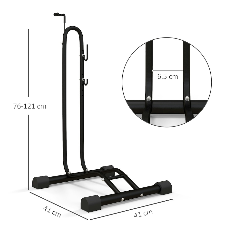 image 1 of SPORTNOW Vertical & Horizontal Bike Rack Fits 24"-29" and 700c Bikes, Black
