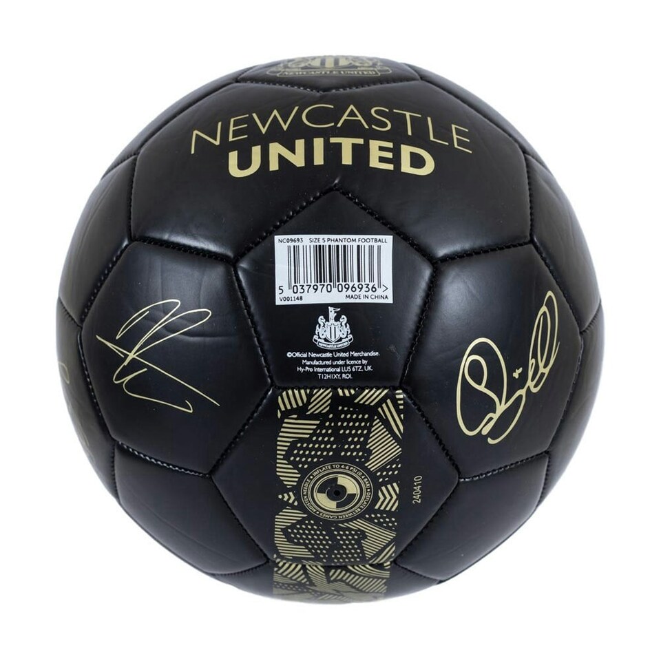 image 1 of Newcastle United FC Phantom Signature Football - Black/Gold - 1