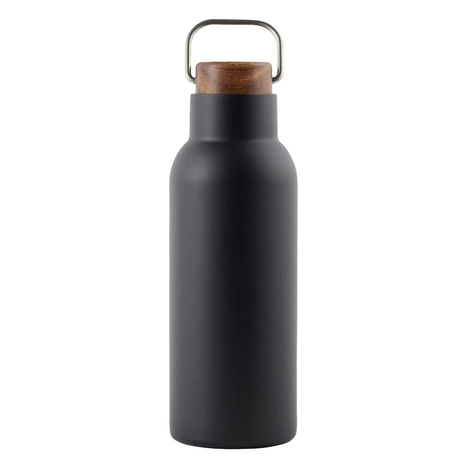 Vinga Ciro Recycled Stainless Steel 580ml Bottle - Black - One Size Black | One Size