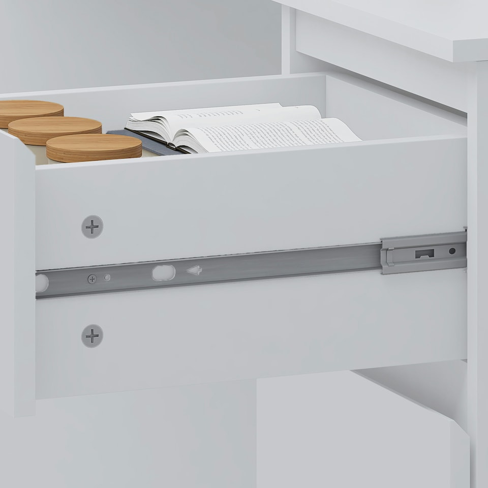 image 1 of FWStyle Stora 3 Drawer Dressing Table - Matt White White