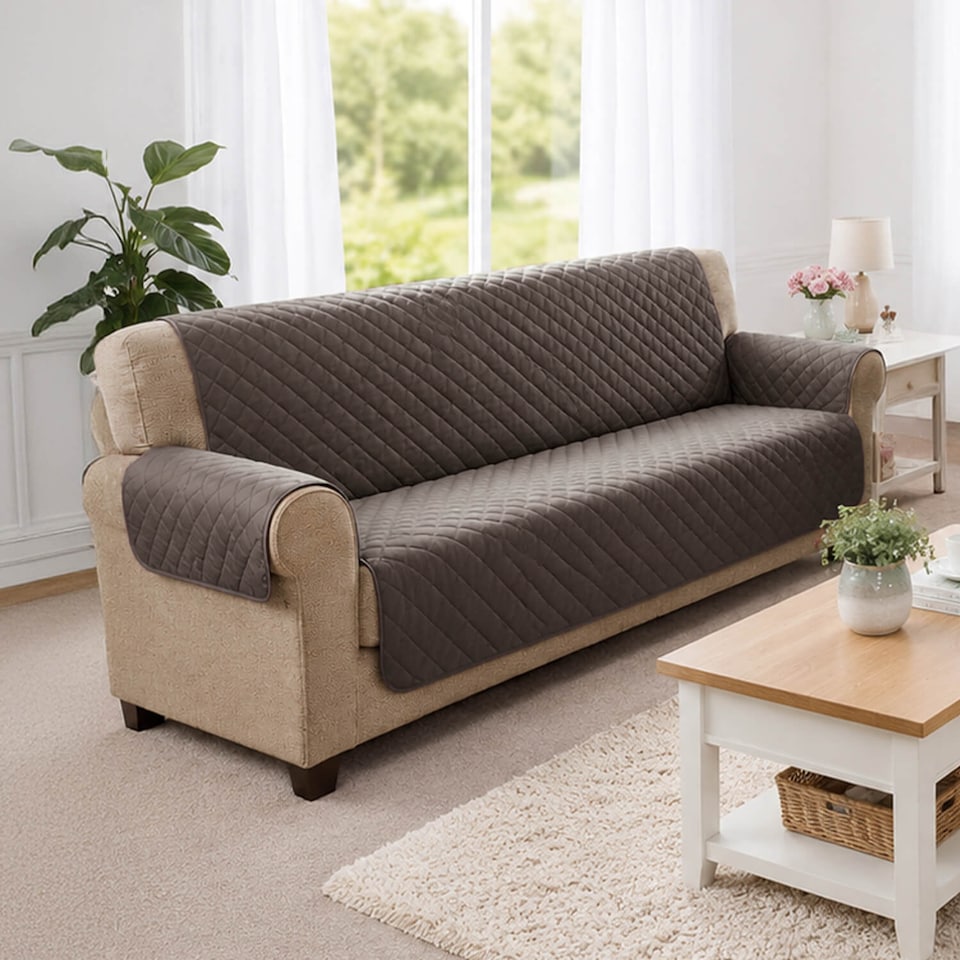 image 1 of Coopers Of Stortford 3 Seater Sofa Cover Quilted Washable Furniture Protector