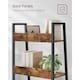 image 4 of 5-Tier Vertical Ladder Shelf Bookcase, Compact Industrial Storage Rack, Rustic Brown and Ink Black
