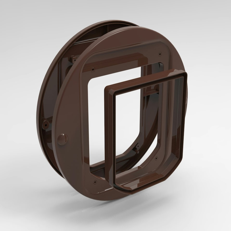 image 1 of Cat Mate Cat Flap Adapter Kit for Walls and Glass Panels – Brown (361B)