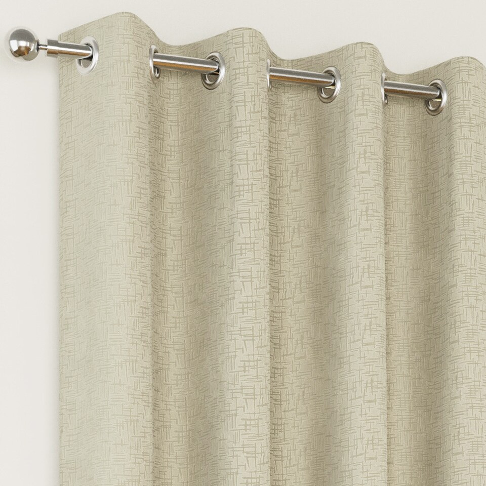 image 1 of Enhanced Living Vogue Cream 66 x 54 inch (168x137cm) Eyelet Thermal Noise reducing Dim Out Curtains (PAIR)