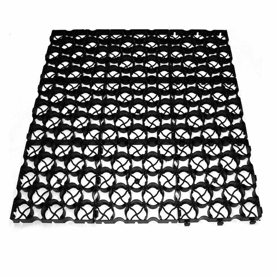 image 1 of True Products TruePave 6ft x 4ft Shed Base Kit 24 Interlocking Plastic Grids With Weed Fabric Black