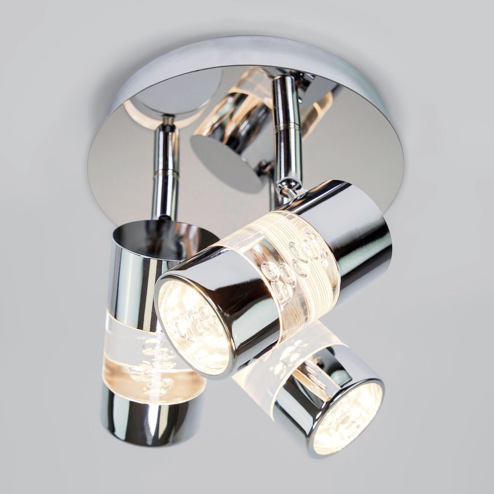 image 1 of Chrome Bathroom Spot Light with LED Bubble Acrylic Heads | Chrome