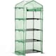 image 1 of Outsunny Mini Greenhouse 4-Tier Portable Plant House Shed w/ PE Cover, Green