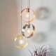 image 2 of Hoop 3 Light Cluster Ceiling Pendant Brushed Brass & Brushed Nickel, E27