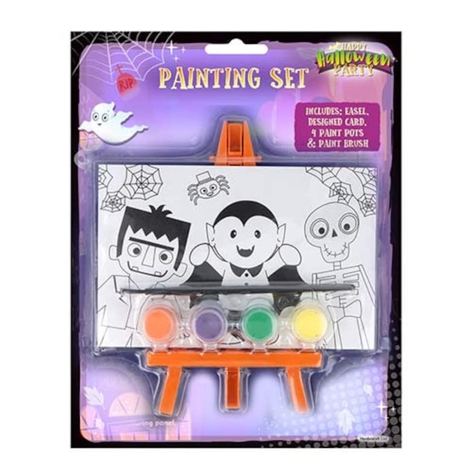 Frankenstein, Vampire & Skeleton Halloween Paint Art Set with Mini Easel 15cm