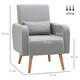 image 7 of HOMCOM Nordic Leisure Lounge Sofa Accent Chair with Pillow for Bedroom Grey