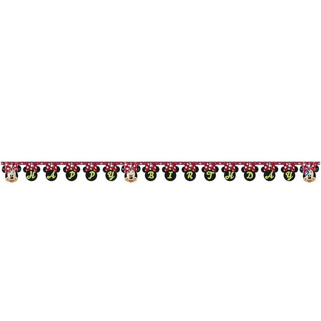 Disney Minnie Mouse Happy Birthday Banner - Multicoloured - One Size