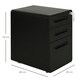 image 7 of Vinsetto 3 Drawer Modern Steel Filing Cabinet w/ 4 Wheels Lock Pencil Box Black