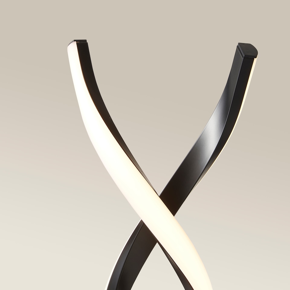 image 1 of ValueLights Infinity Black Double Twist Integrated LED Floor Lamp | Black