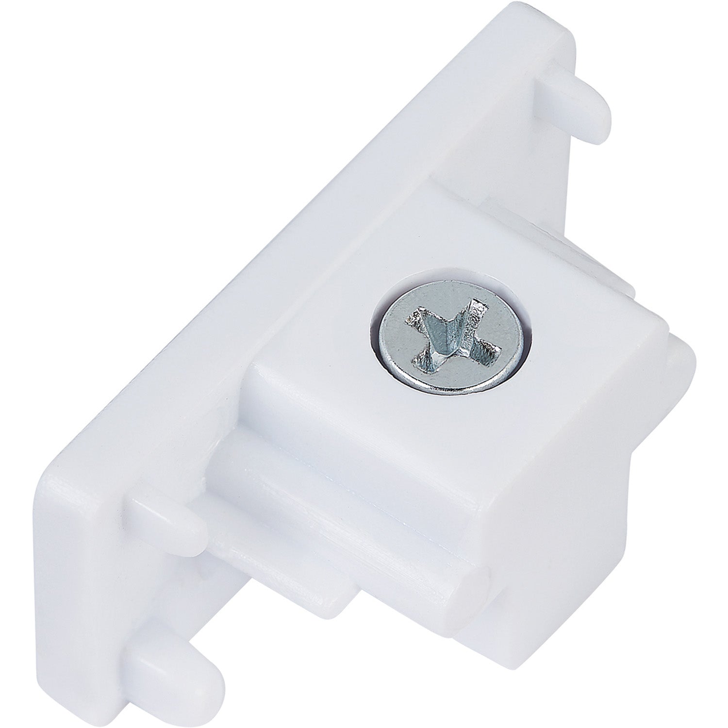 Loops Commercial Track Light Dead End Connector - Single Circuit White ABS Rail System