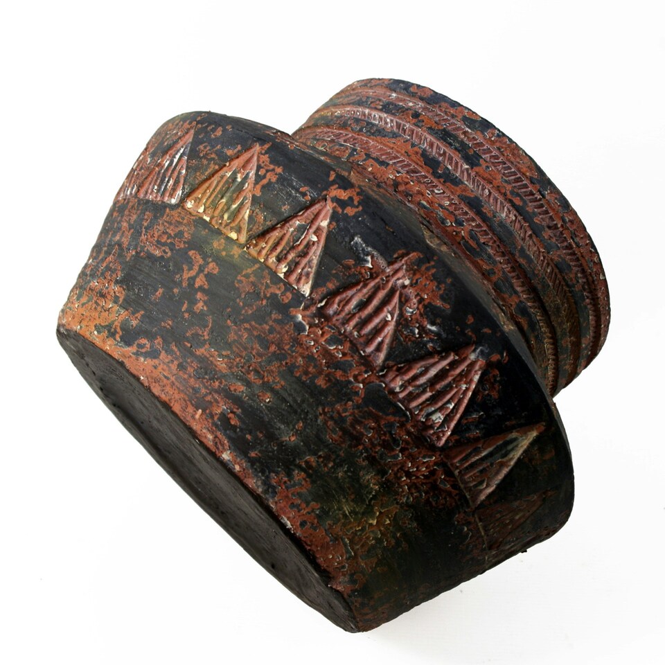 image 1 of 22cm x 34cm Aztec Inca Large Planter Brown